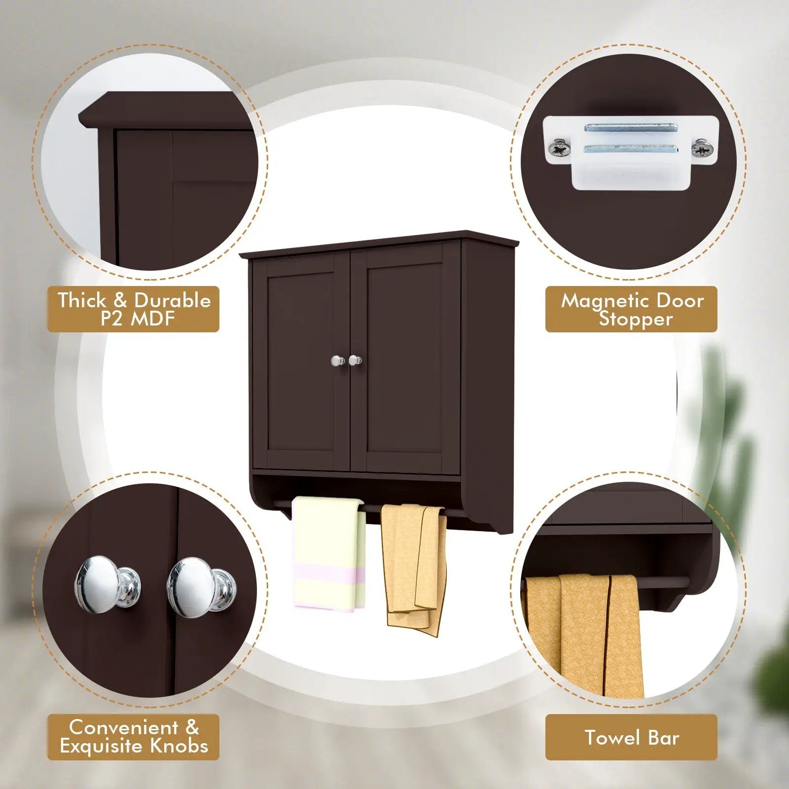 Wall Mounted Bathroom Storage Medicine Cabinet with Towel Bar by DirectDeals