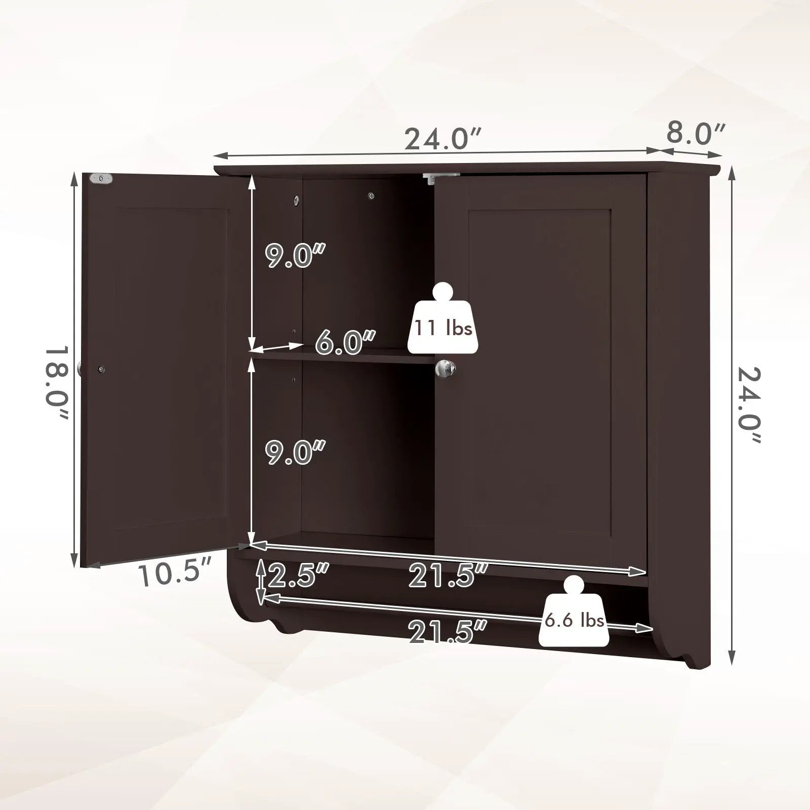 Wall Mounted Bathroom Storage Medicine Cabinet with Towel Bar by DirectDeals