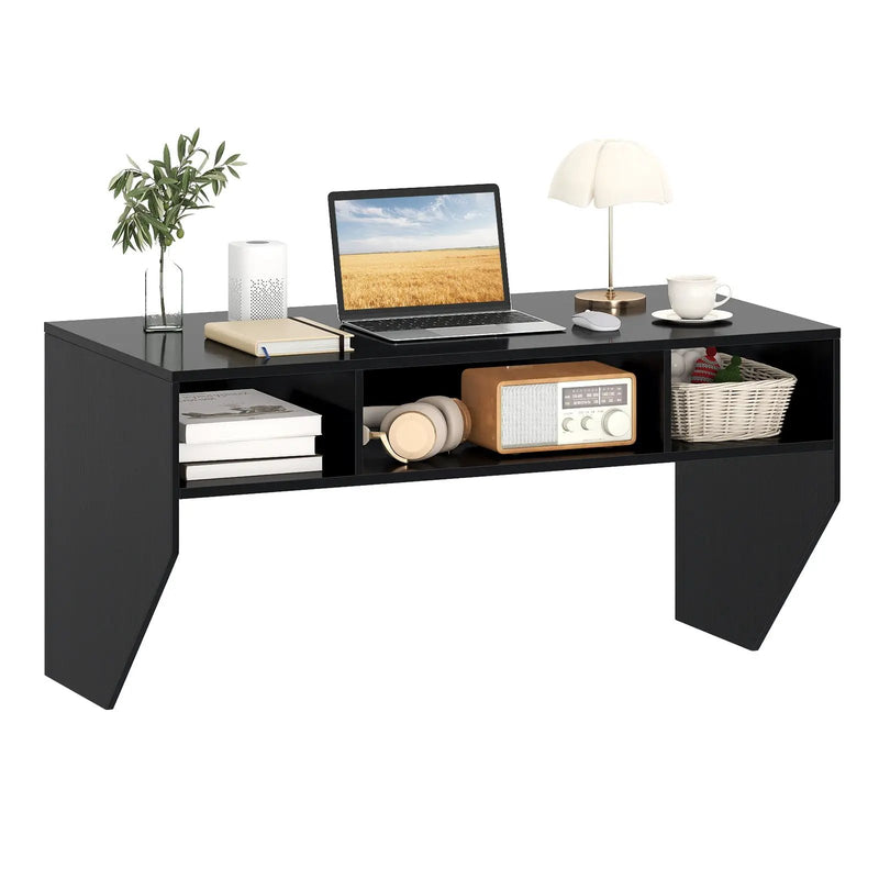 Wall-Mounted Computer Desk Floating Laptop Desk with 3 Storage Compartments by DirectDeals