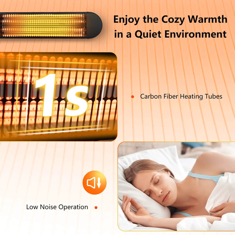 750W/1500W Wall Mounted Infrared Heater with Remote Control by DirectDeals