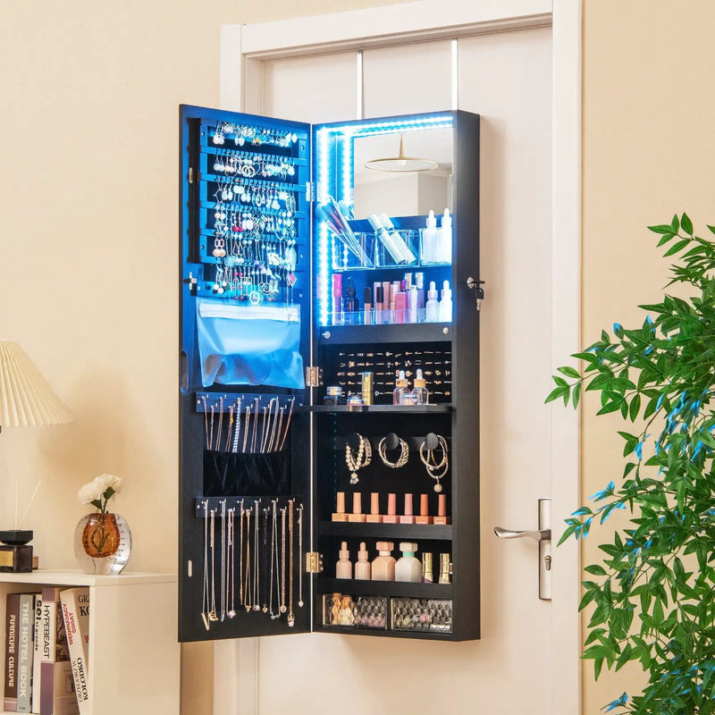 Wall Mounted Jewelry Cabinet with Full-Length Mirror by DirectDeals