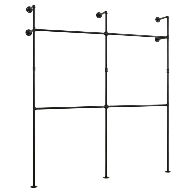 Wall Mounted Pipe Clothing Rack with 4 Hanging Rods by DirectDeals