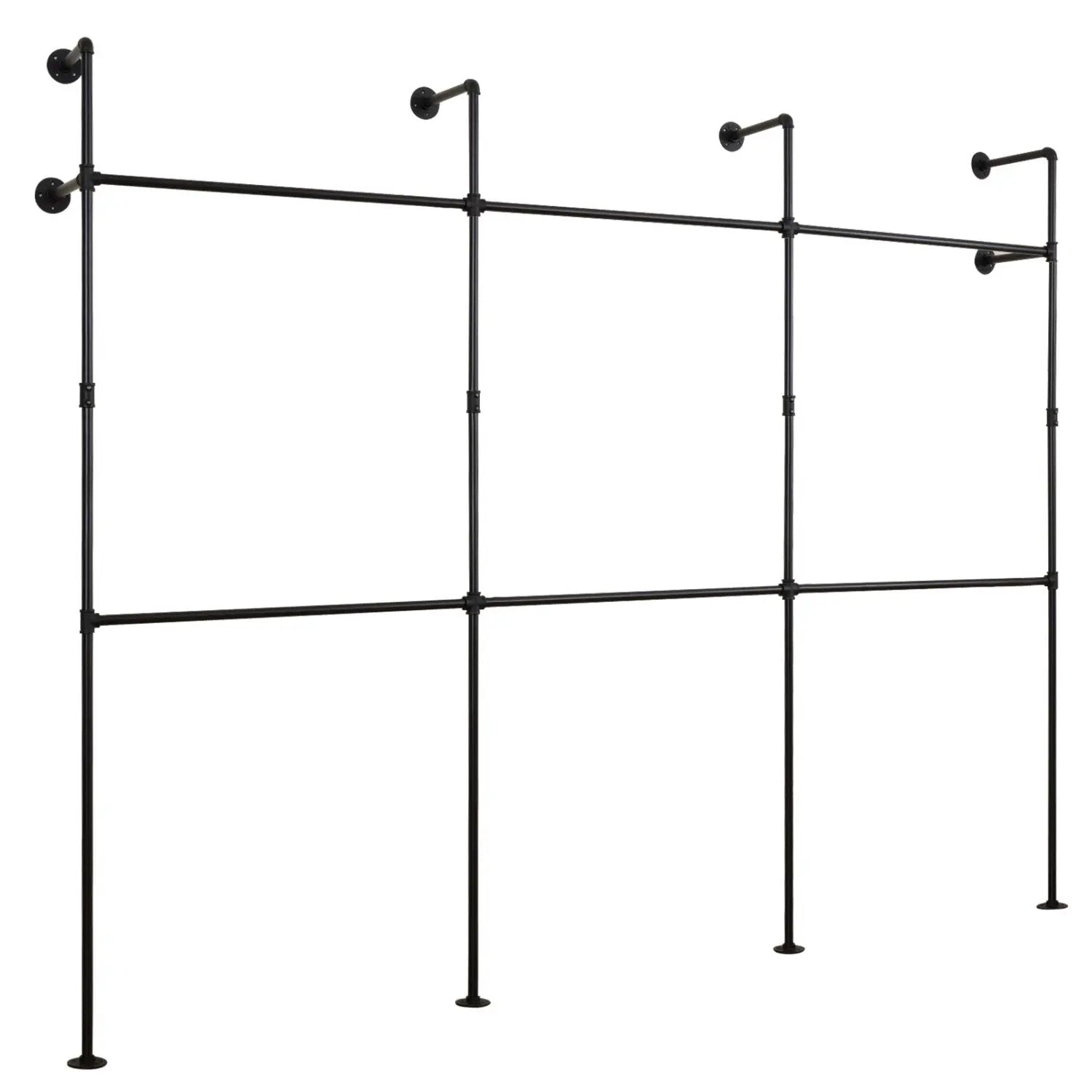 Wall Mounted Pipe Clothing Rack with 6 Hanging Rods by DirectDeals