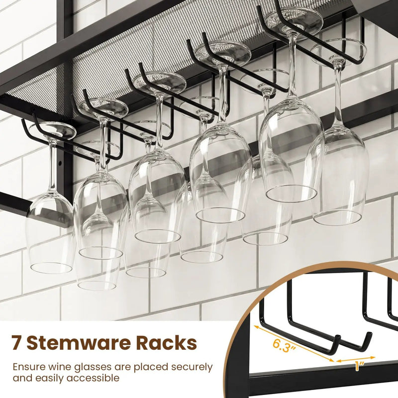 Wall Mounted Wine Rack 47" Large Floating Bar Shelves by DirectDeals
