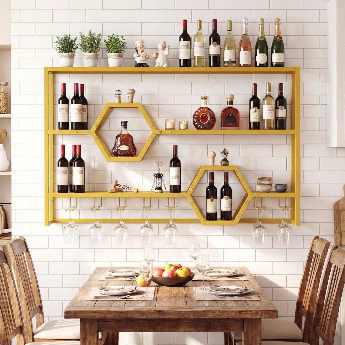 Wall Mounted Wine Rack 47" Large Floating Bar Shelves by DirectDeals
