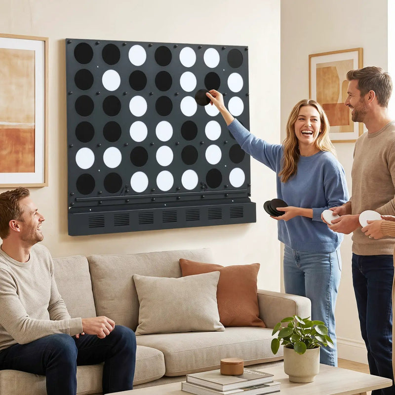 Wall-Mounted Jumbo 4-in-a-Row Game with Acrylic Discs by DirectDeals