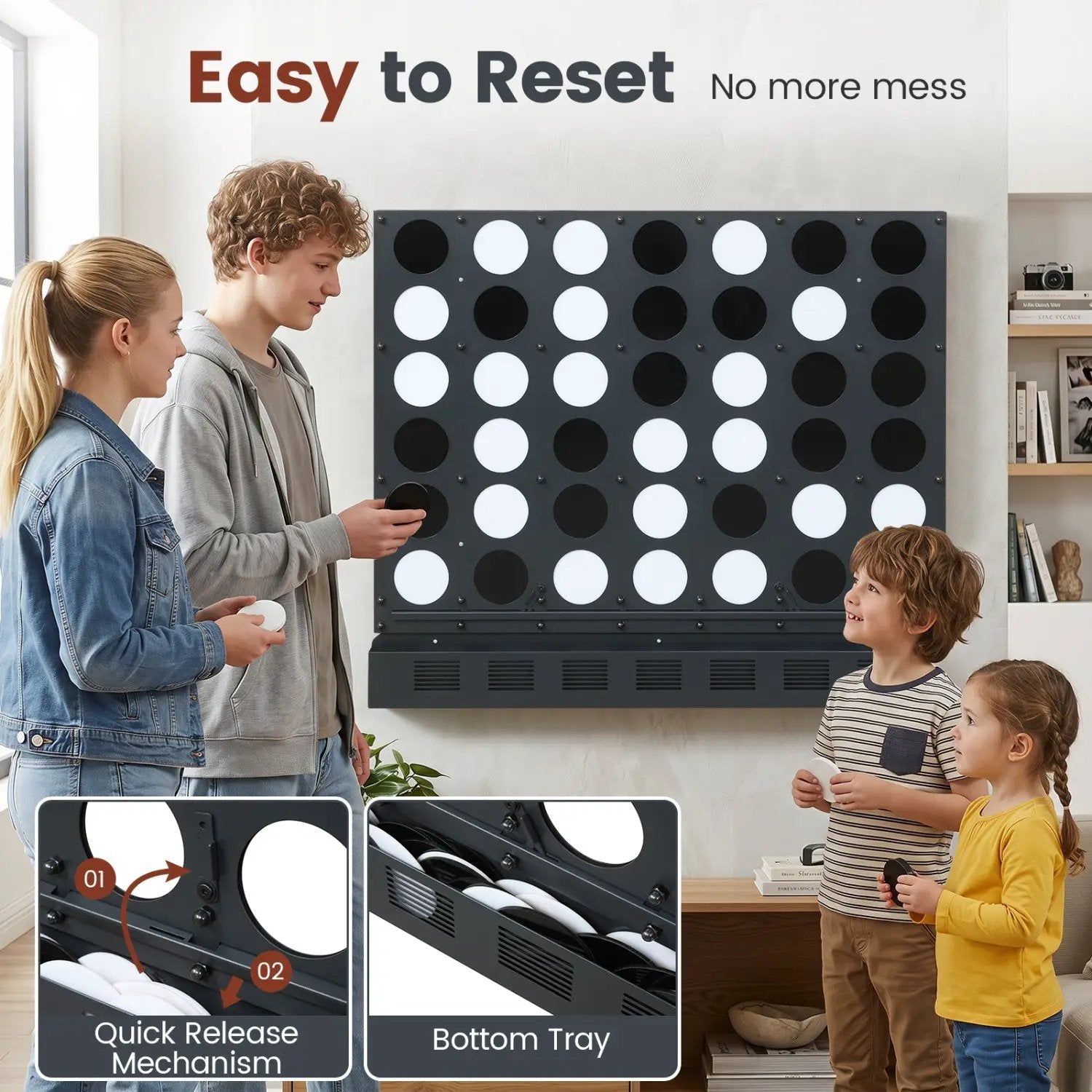 Wall-Mounted Jumbo 4-in-a-Row Game with Acrylic Discs by DirectDeals