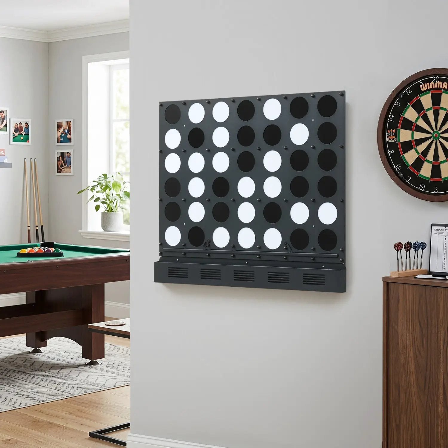 Wall-Mounted Connect 4 Game with Acrylic Discs by DirectDeals