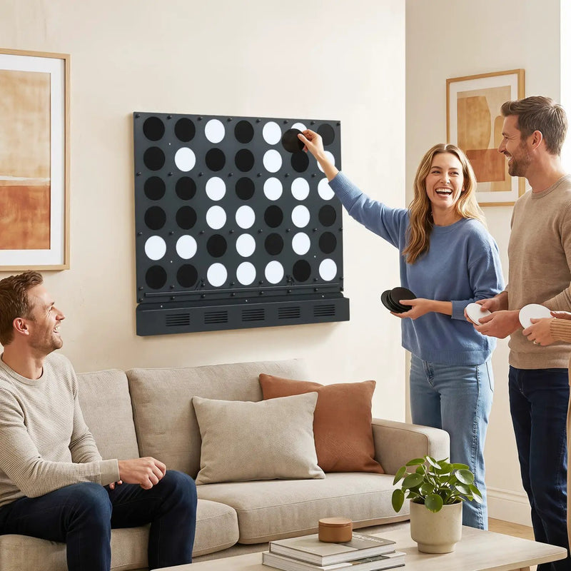 Wall-Mounted Connect 4 Game with Acrylic Discs by DirectDeals