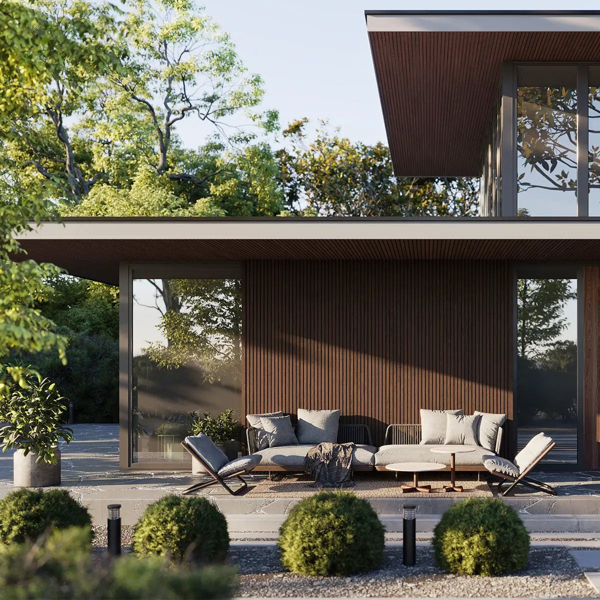Exterior Wood-Look Composite Slat Panel Samples by andor willow