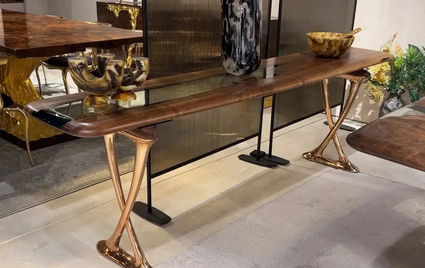 Resin Console Table- Foyer Table- Entryway Table (without mirrors) | Osso Collection by Gizz