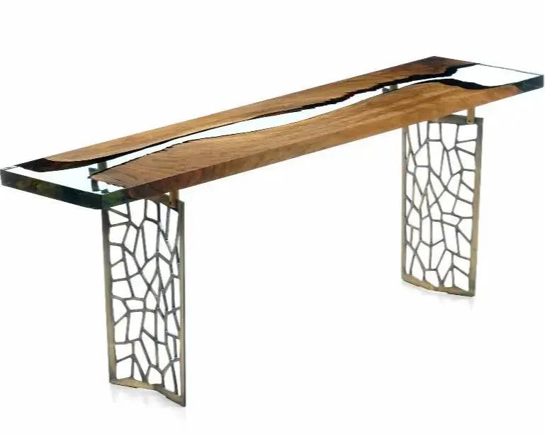 Walnut wood and resin sofa & entry table | Voronoi collection by Gizz