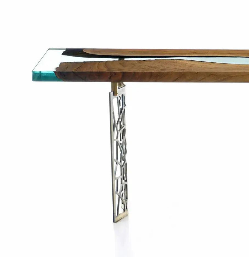 Walnut wood and resin sofa & entry table | Voronoi collection by Gizz