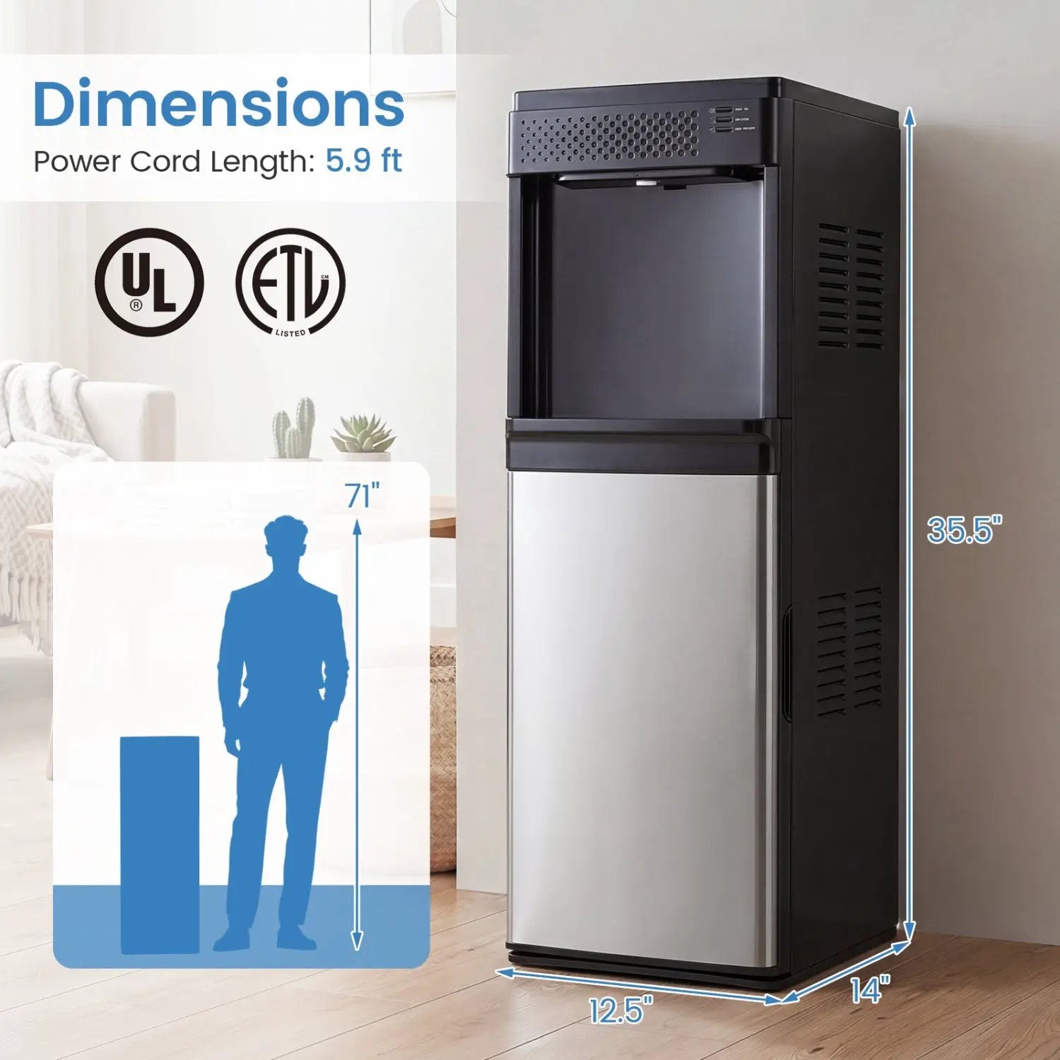 3-in-1 Water Dispenser with Ice Maker - Bottom Loading by DirectDeals