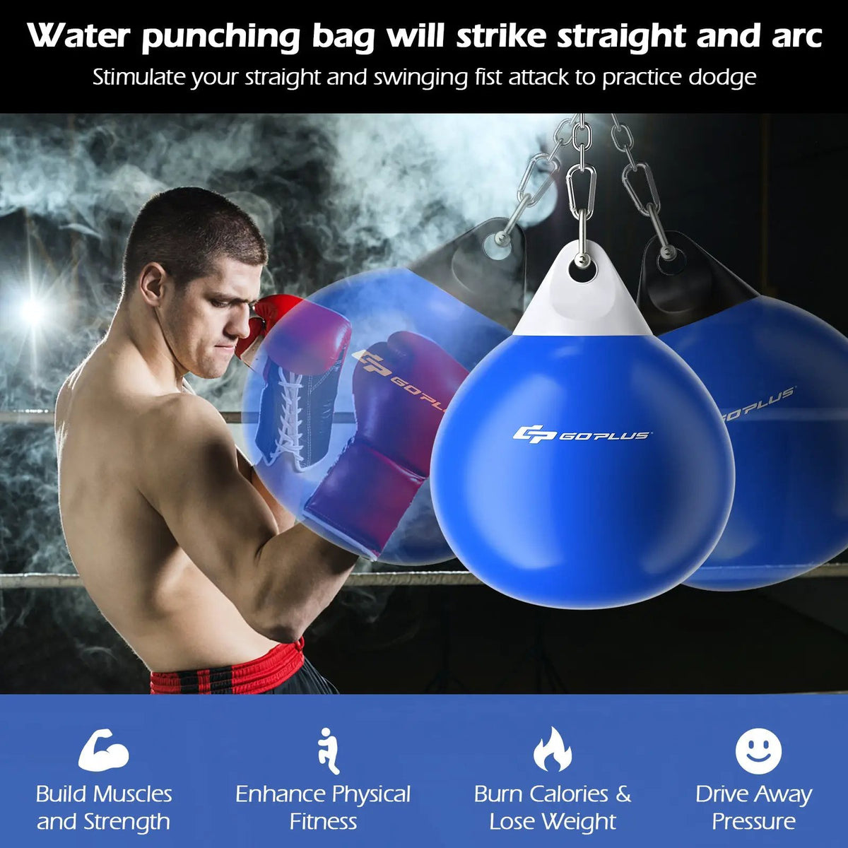 21 Inch Water Punching Bag with Adjustable Metal Chain by DirectDeals