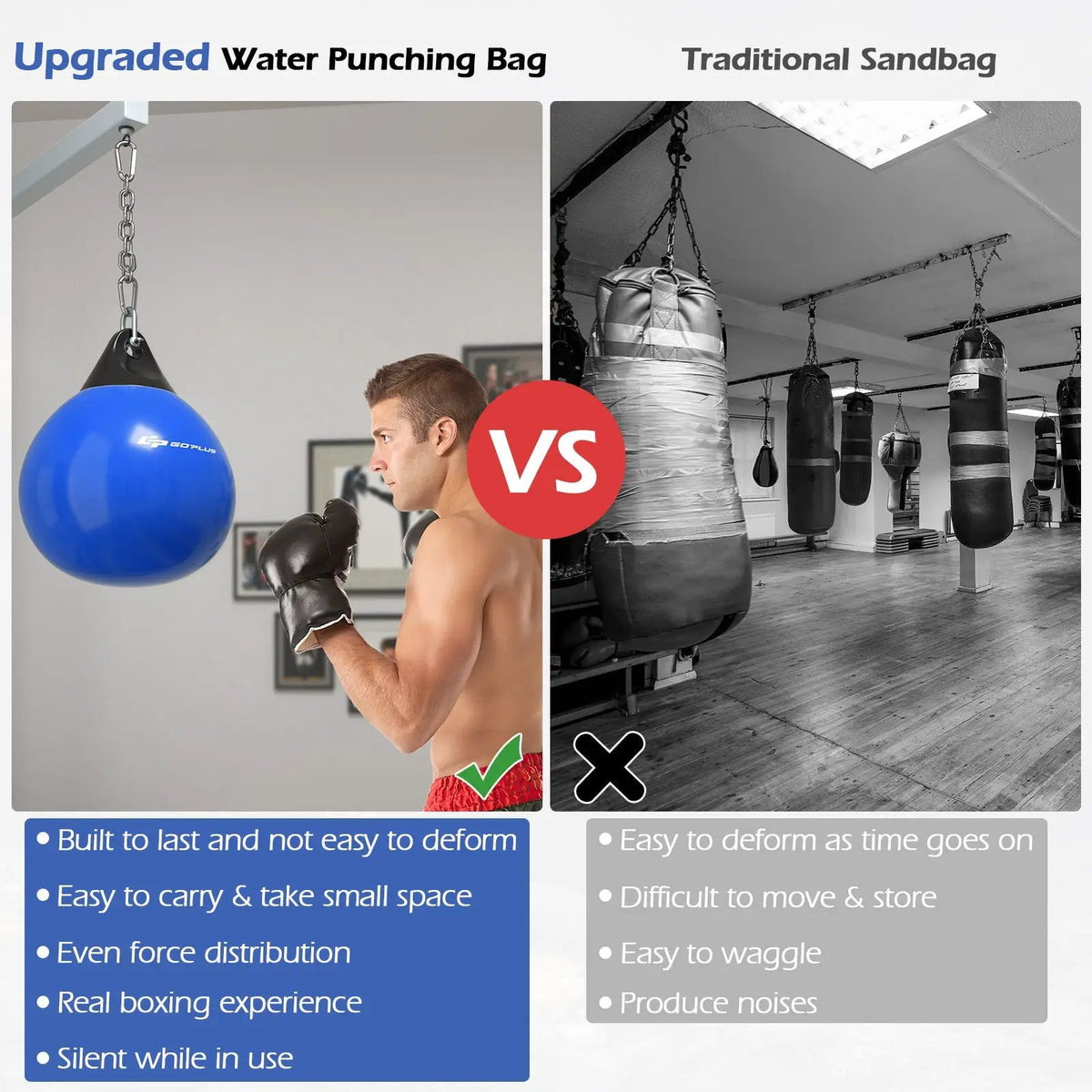 21 Inch Water Punching Bag with Adjustable Metal Chain by DirectDeals