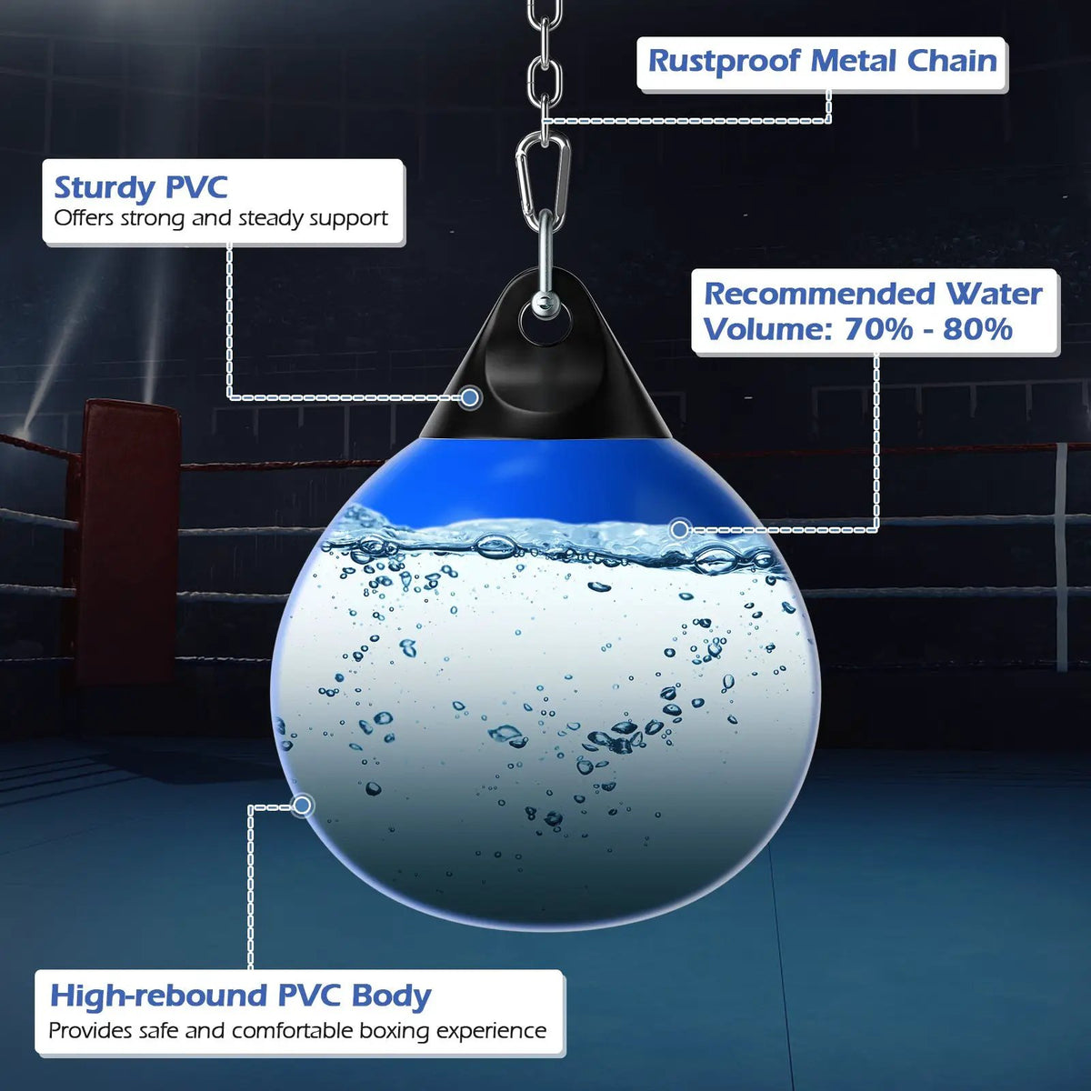 21 Inch Water Punching Bag with Adjustable Metal Chain by DirectDeals