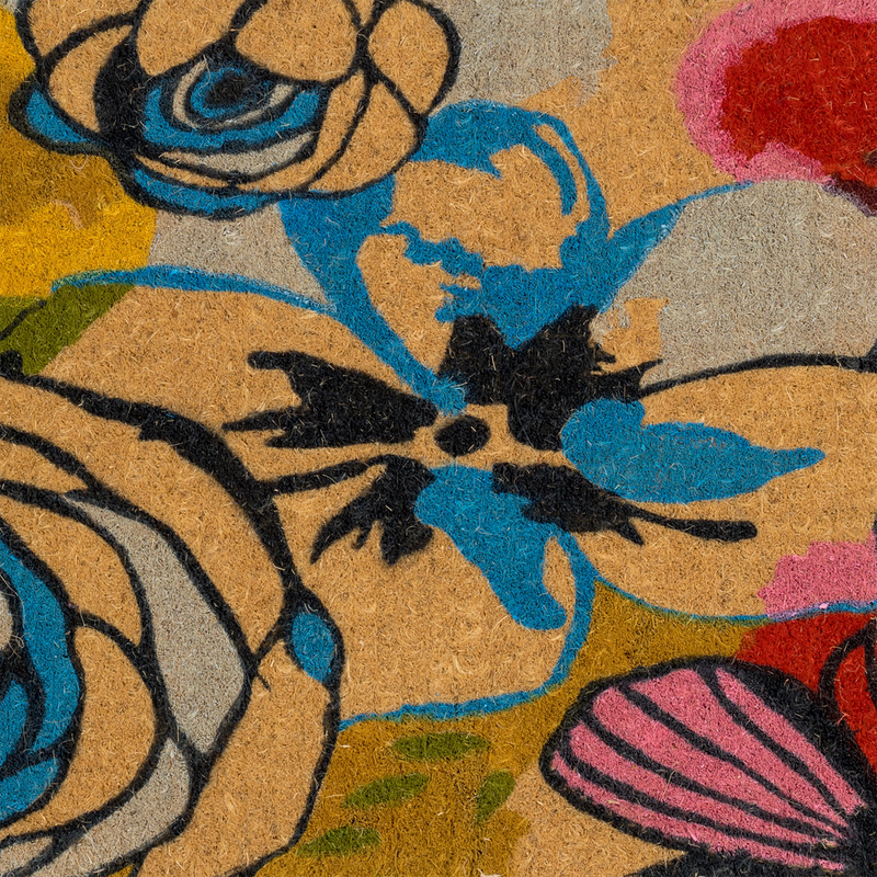 Watercolor Floral Coir Doormat by Fab Habitat