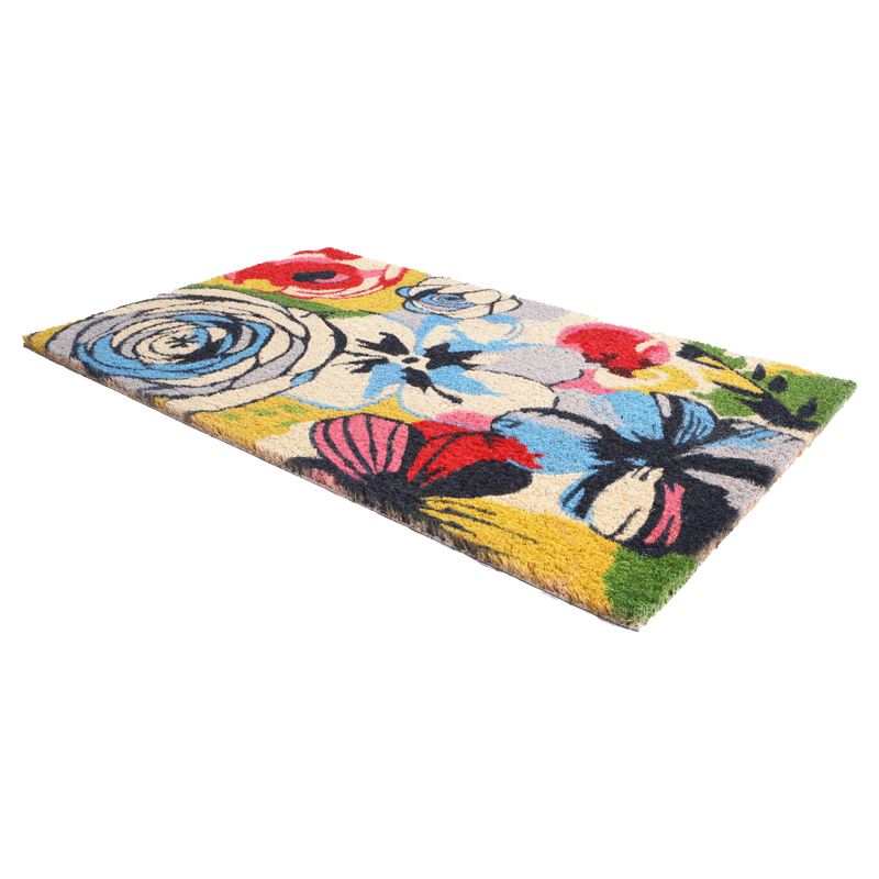 Watercolor Floral Coir Doormat by Fab Habitat