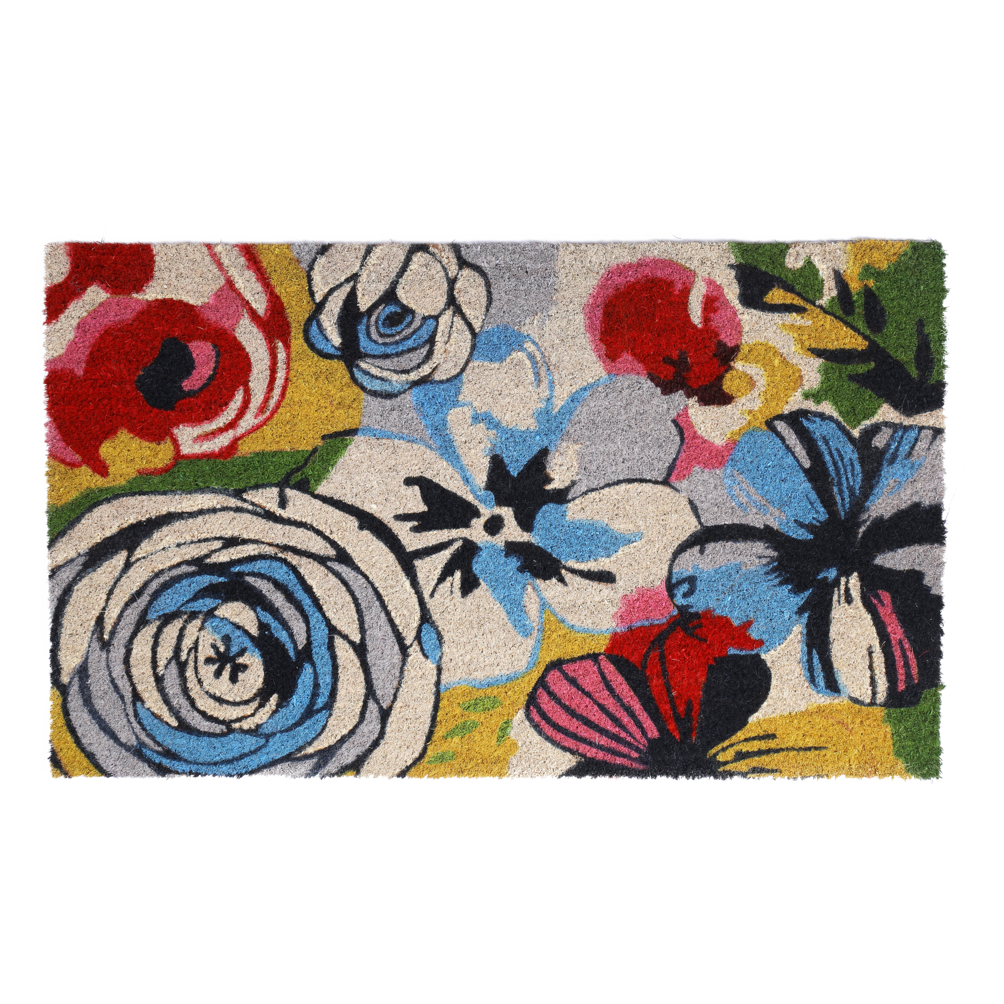 Watercolor Floral Coir Doormat by Fab Habitat
