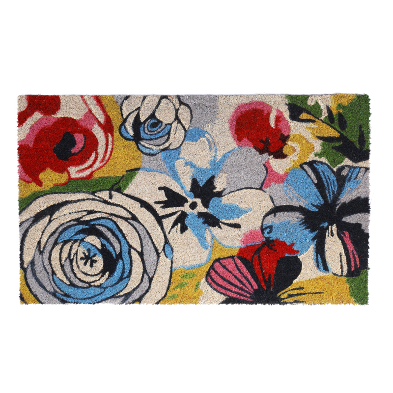 Watercolor Floral Coir Doormat by Fab Habitat