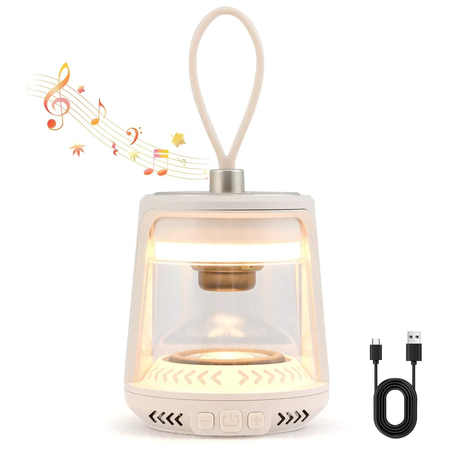 Outdoor Waterproof Camping Lantern Speaker with 3 LED Light Colors by DirectDeals