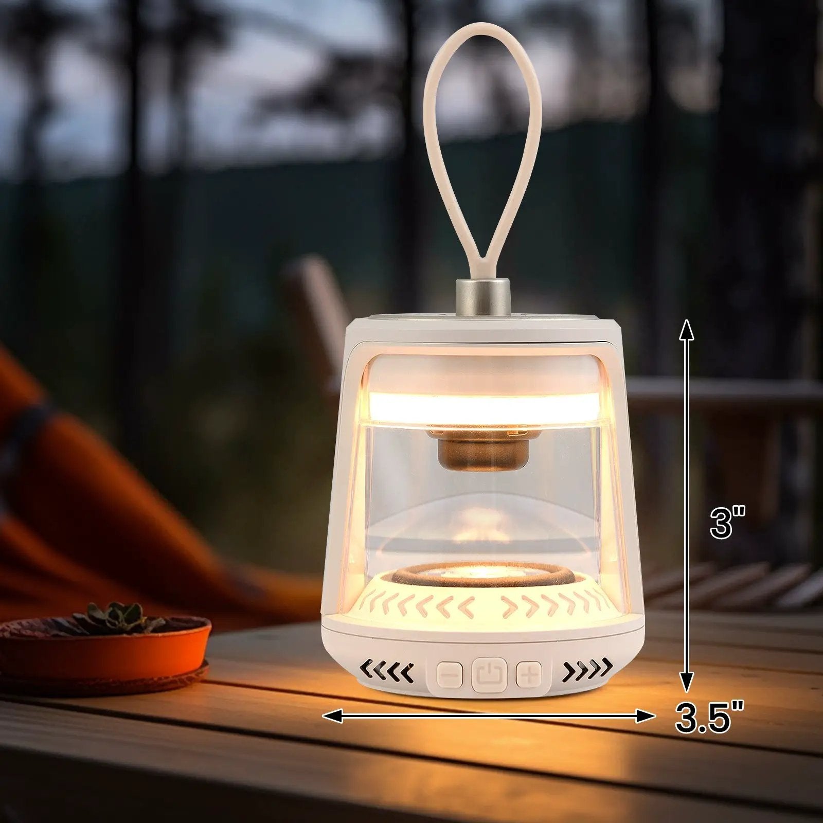 Outdoor Waterproof Camping Lantern Speaker with 3 LED Light Colors by DirectDeals
