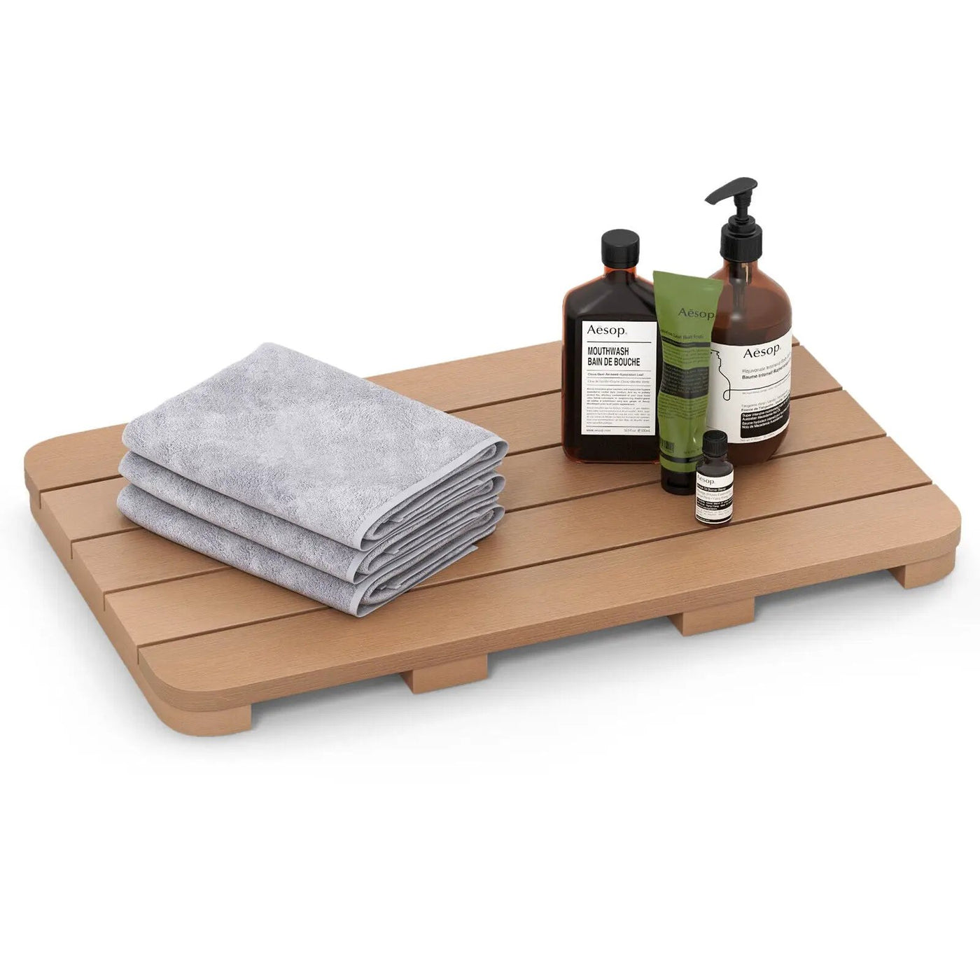 Waterproof HIPS Spa Shower Mat for Bathroom with Non Slip Foot Pads by DirectDeals
