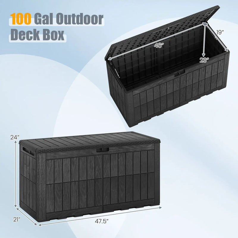 100 Gallon Outdoor Deck Box with Lockable Lid by DirectDeals