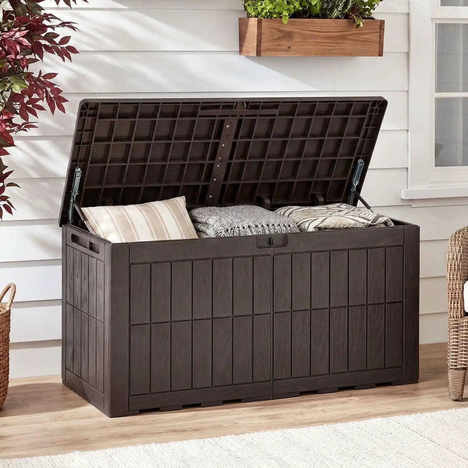 100 Gallon Outdoor Deck Box with Lockable Lid by DirectDeals