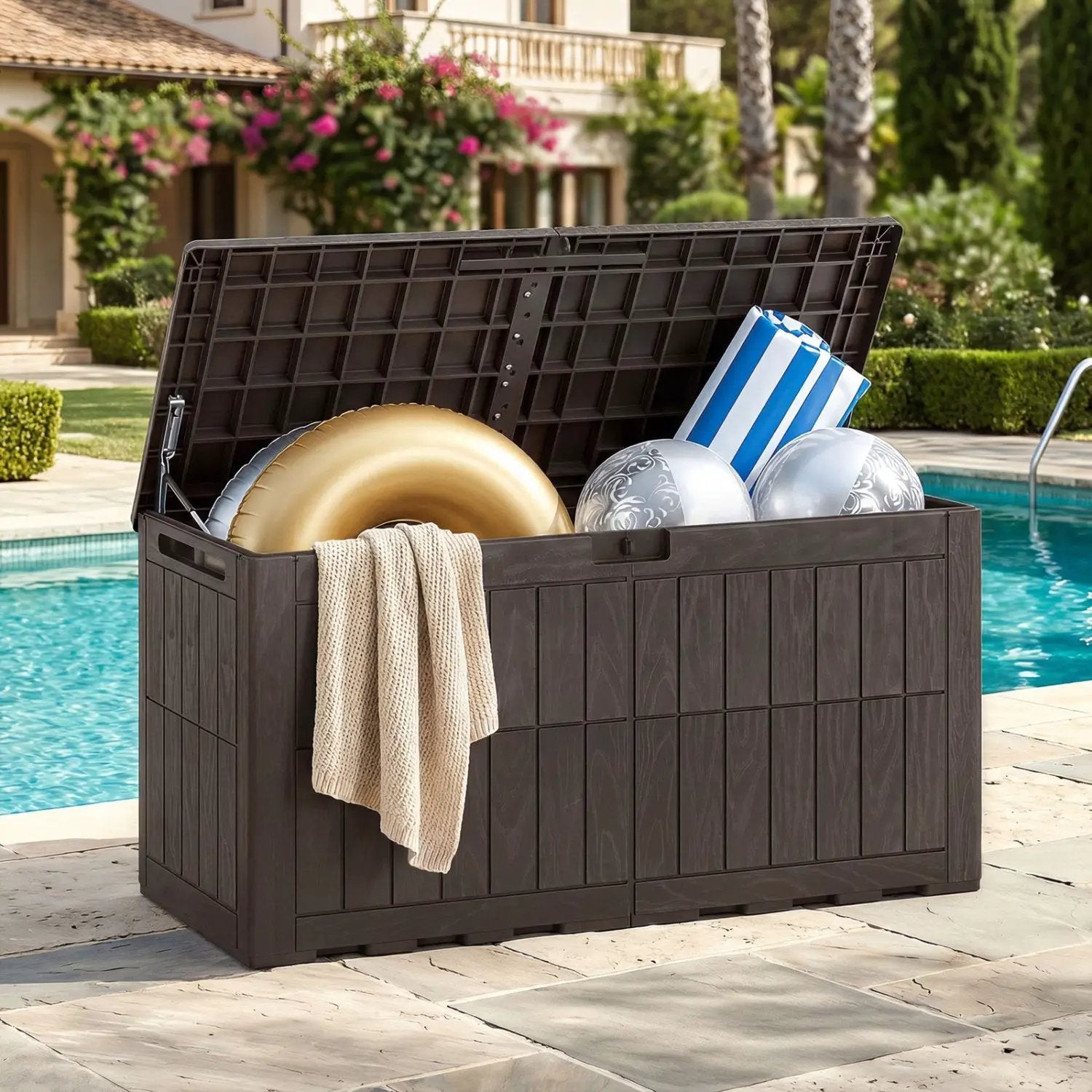 100 Gallon Outdoor Deck Box with Lockable Lid by DirectDeals