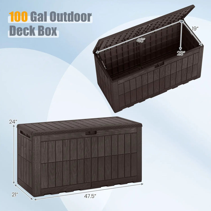 100 Gallon Outdoor Deck Box with Lockable Lid by DirectDeals