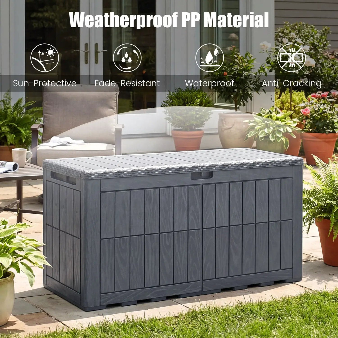 100 Gallon Outdoor Deck Box with Lockable Lid by DirectDeals