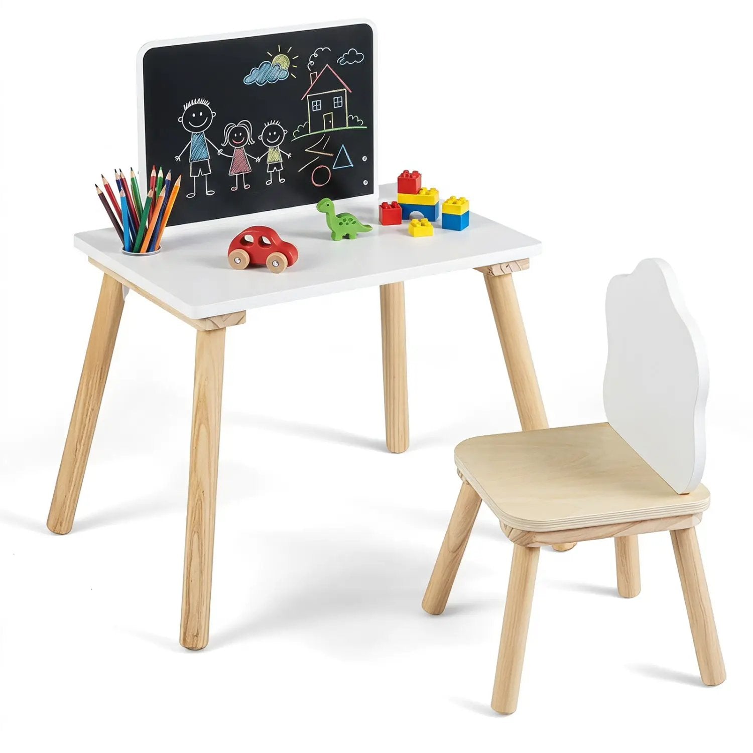 Kids Weaning Table and Chair Set with Chalkboard by DirectDeals