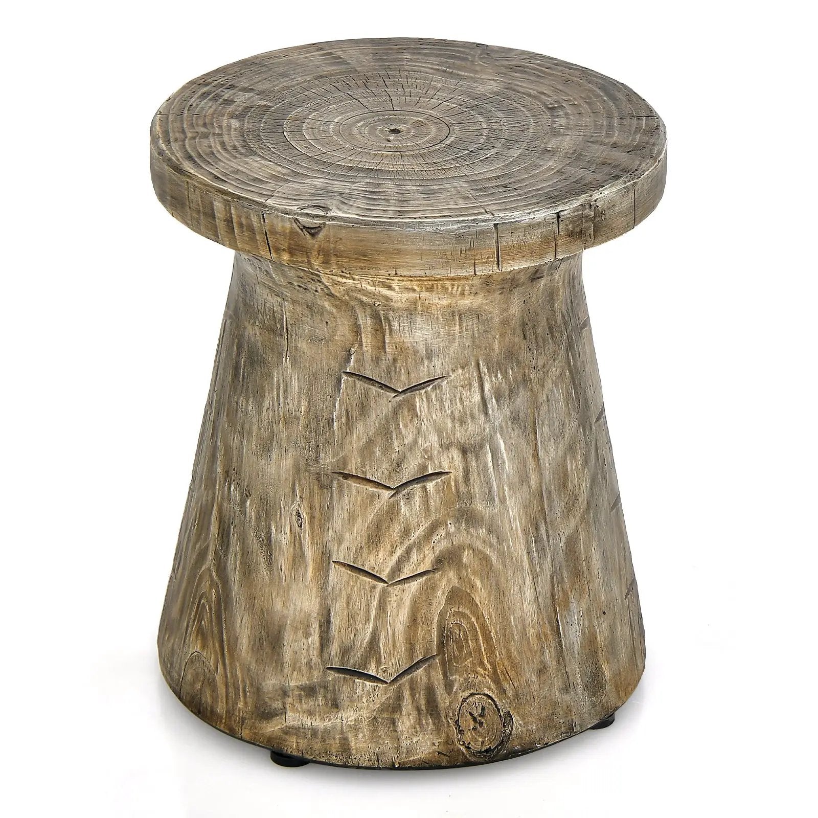 2-in-1 Rock End Table with Wood Grain for Living Room by DirectDeals