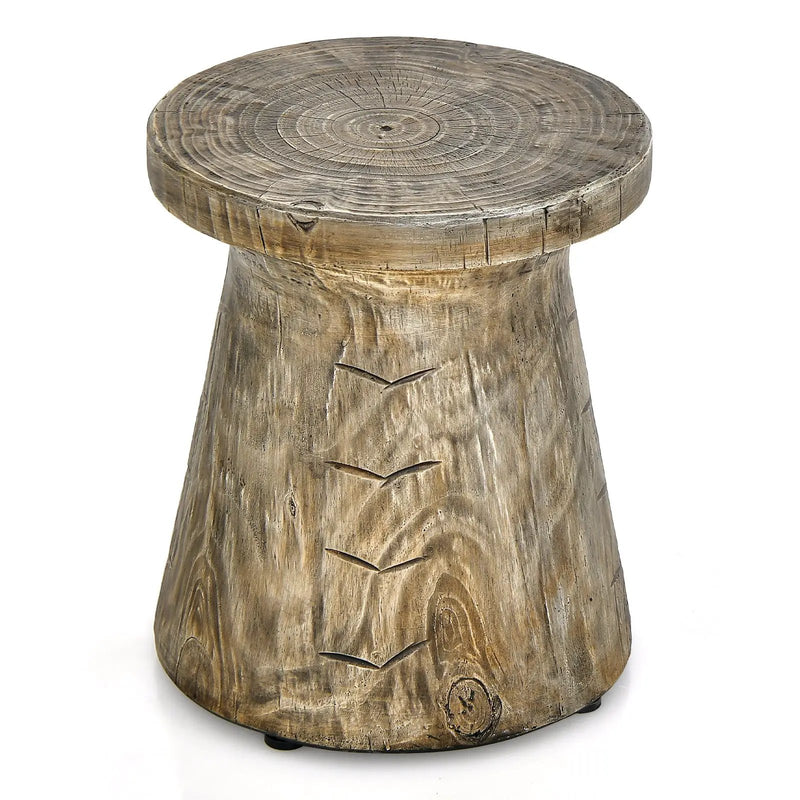2-in-1 Rock End Table with Wood Grain for Living Room by DirectDeals