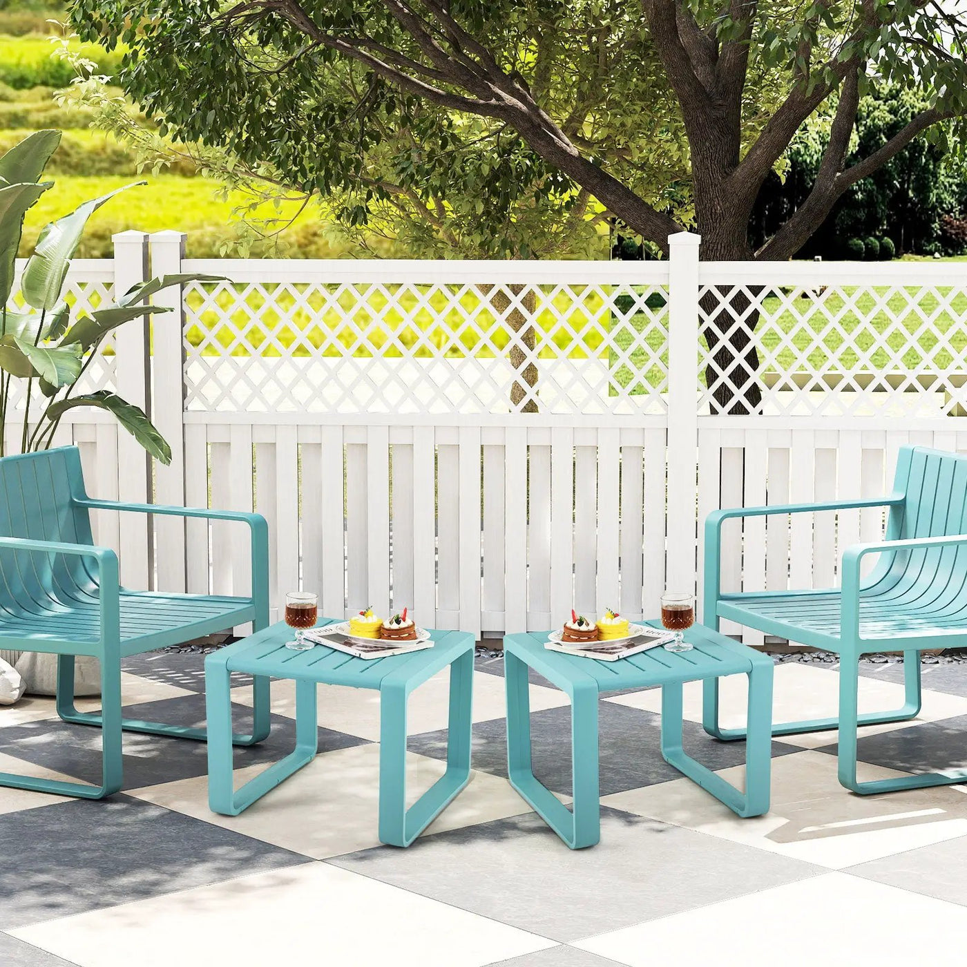 Weather Resistant Adirondack Outdoor Side Table Set of 2 by DirectDeals