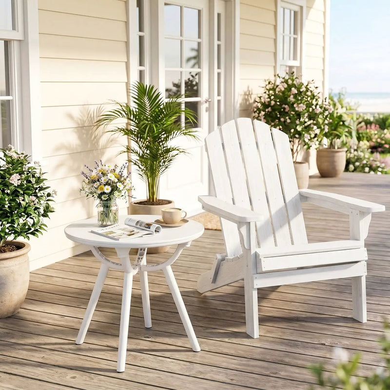 Weather-Resistant Circular Small End Table for Poolside and Balcony by DirectDeals