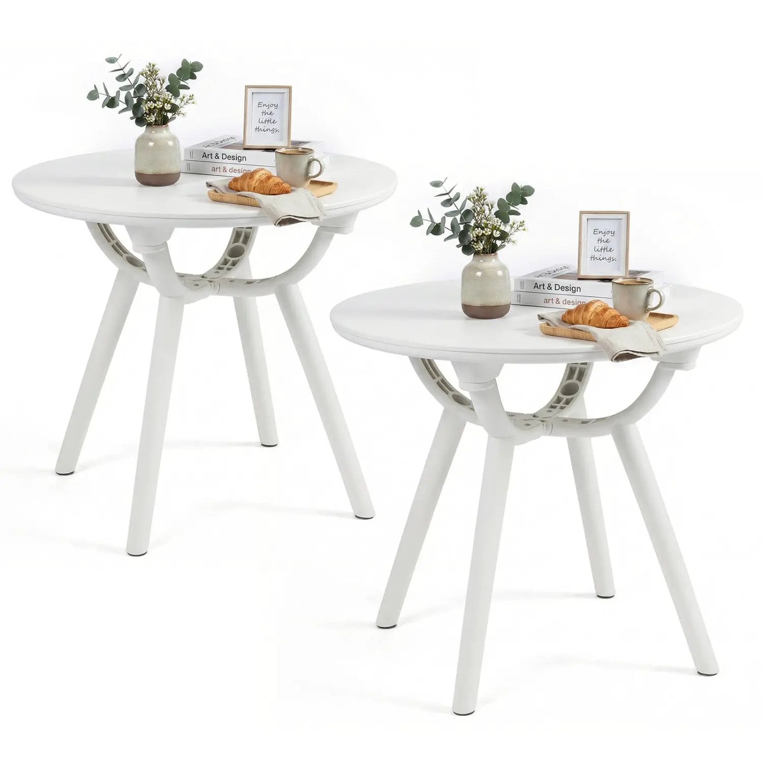 Weather-Resistant Circular Small End Table for Poolside and Balcony by DirectDeals