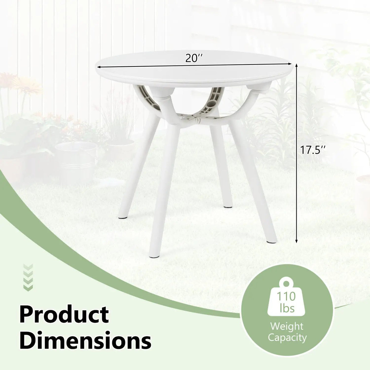Weather-Resistant Circular Small End Table for Poolside and Balcony by DirectDeals