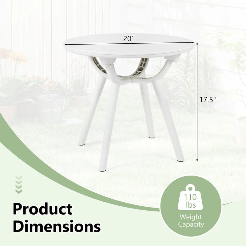 Weather-Resistant Circular Small End Table for Poolside and Balcony by DirectDeals
