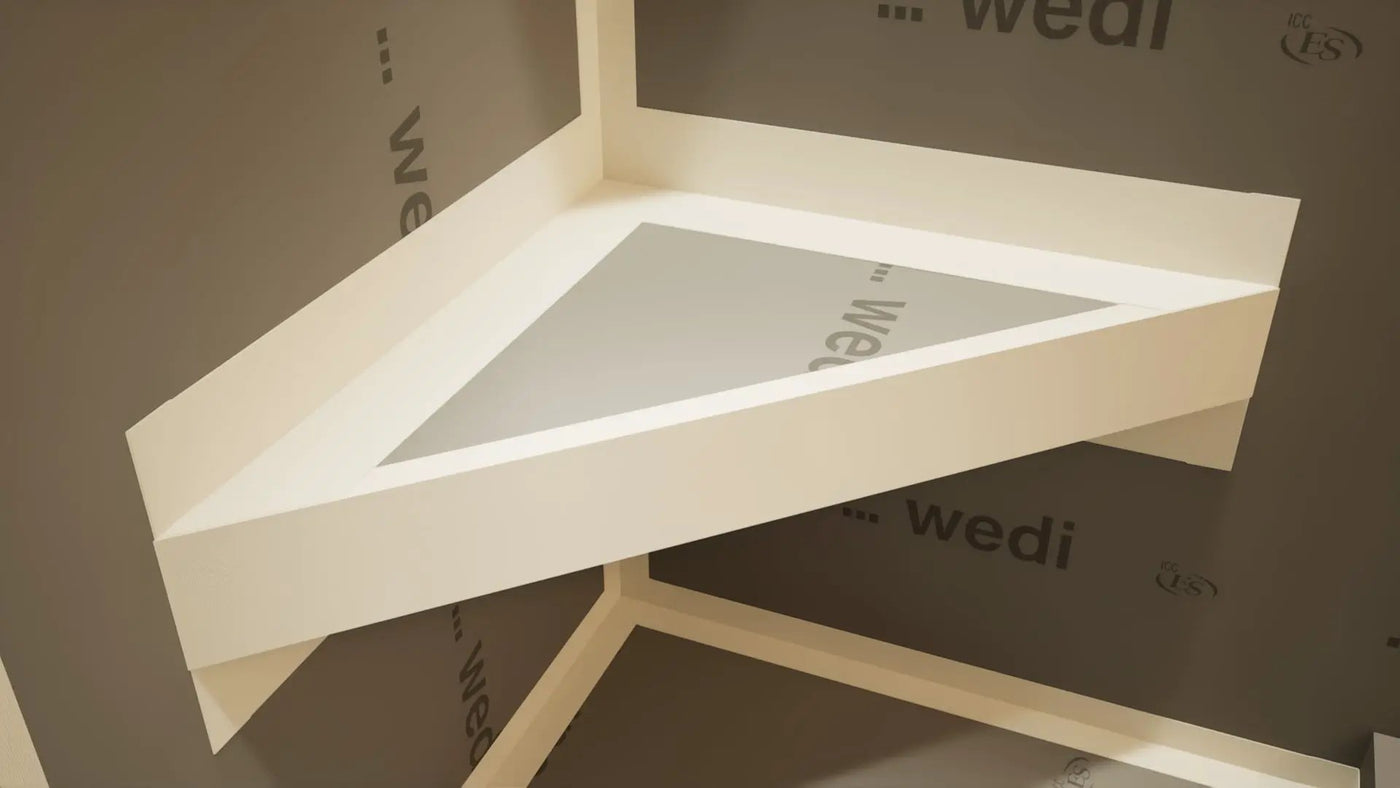 The Original Floating Corner Shower Bench Kit™ with wedi® by The Original Granite Bracket