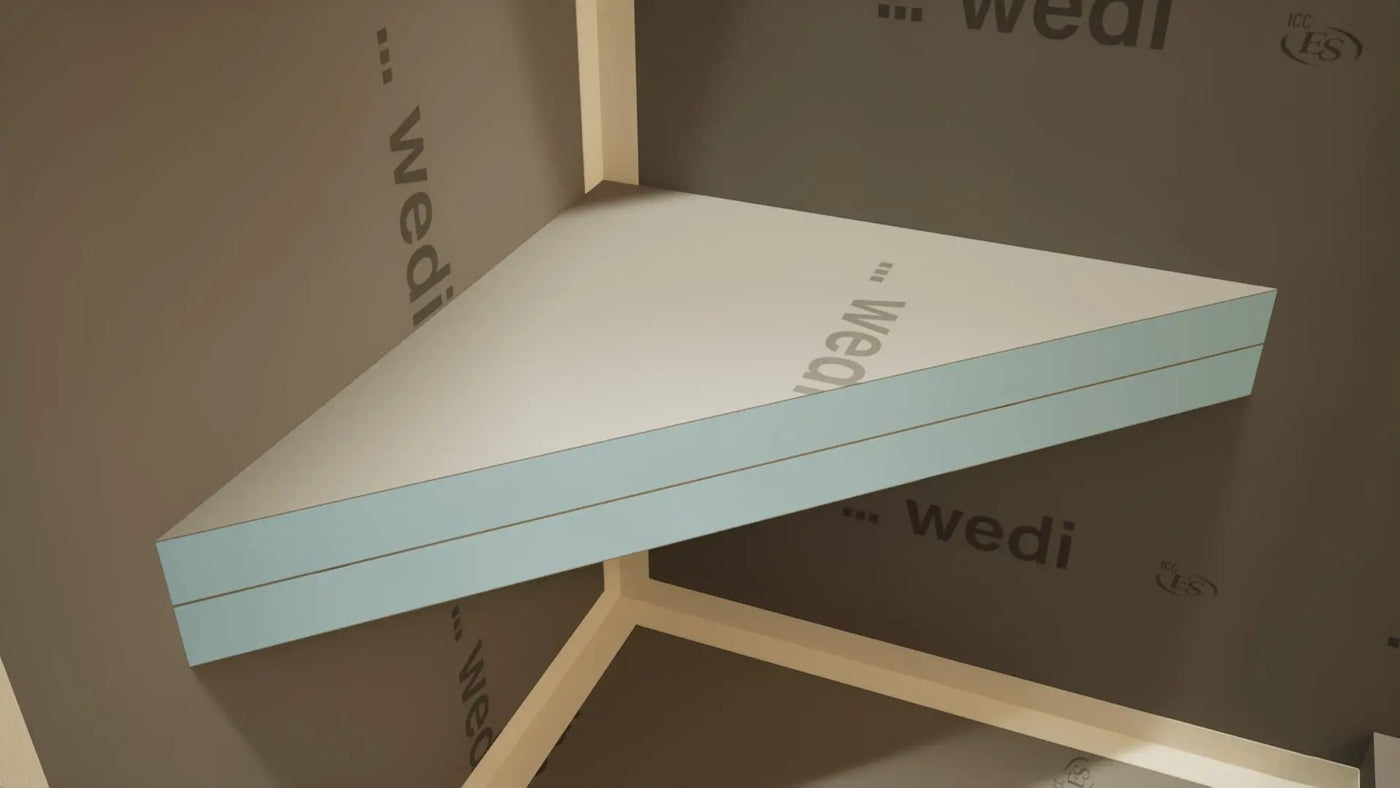 The Original Floating Corner Shower Bench Kit™ with wedi® by The Original Granite Bracket