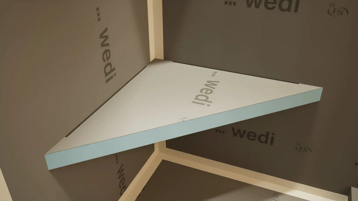 The Original Floating Corner Shower Bench Kit™ with wedi® by The Original Granite Bracket