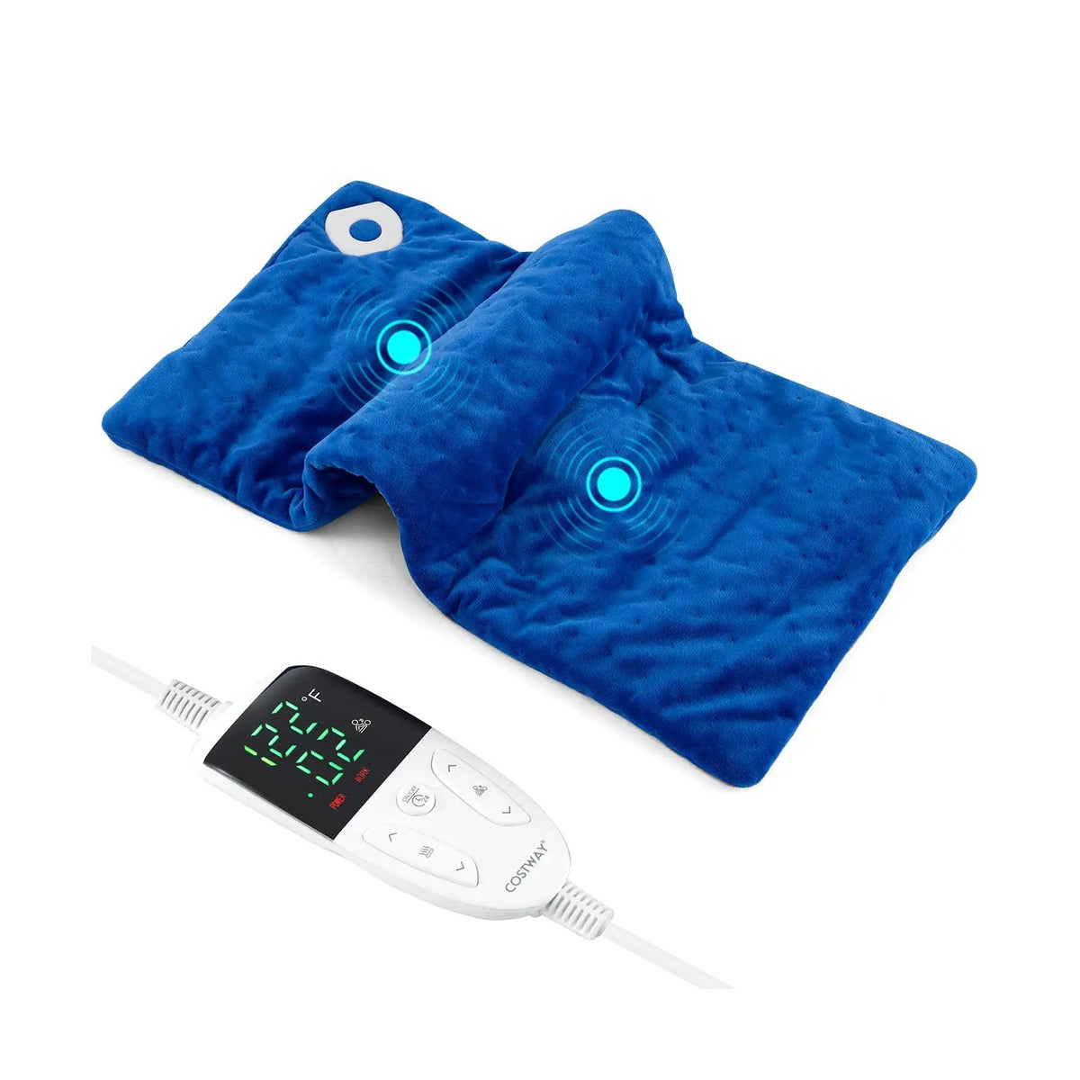 Weighted Heating Pad Electric Heated Pad with 2 Massagers Massaging Vibration by DirectDeals