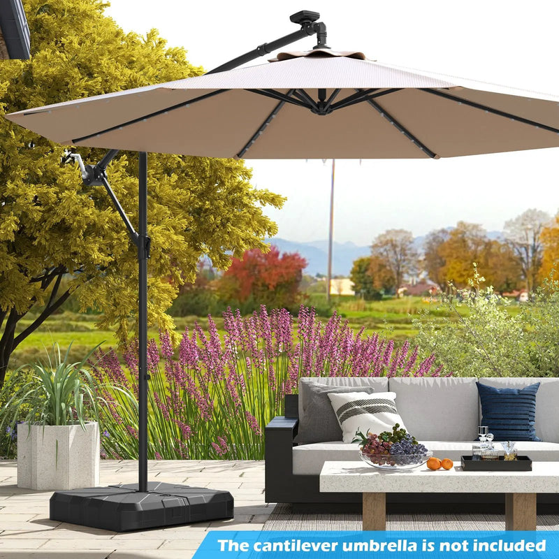 Weighted Offset Umbrella Base with Cross Bracket and Cut-out Handles by DirectDeals