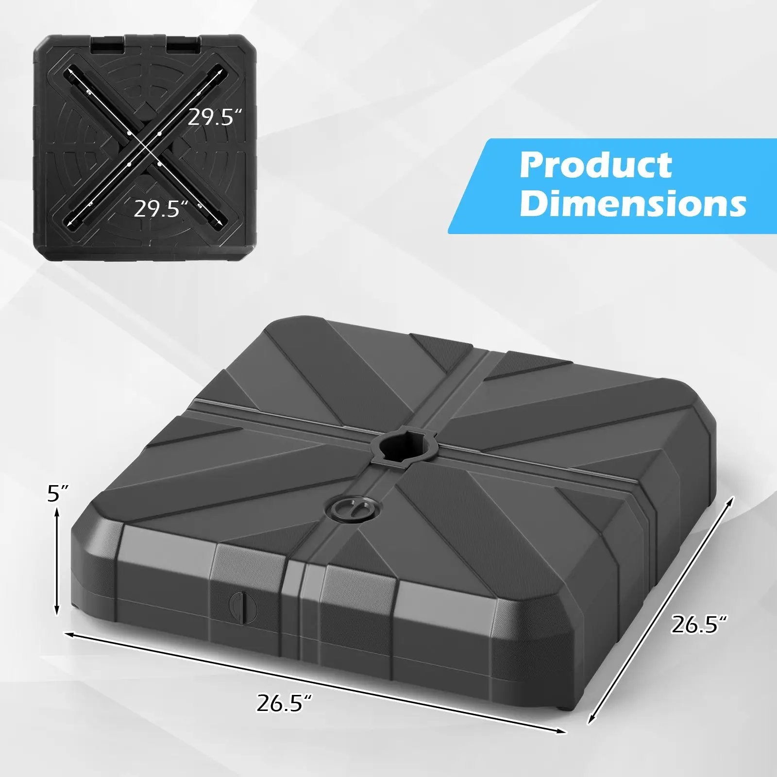 Weighted Offset Umbrella Base with Cross Bracket and Cut-out Handles by DirectDeals