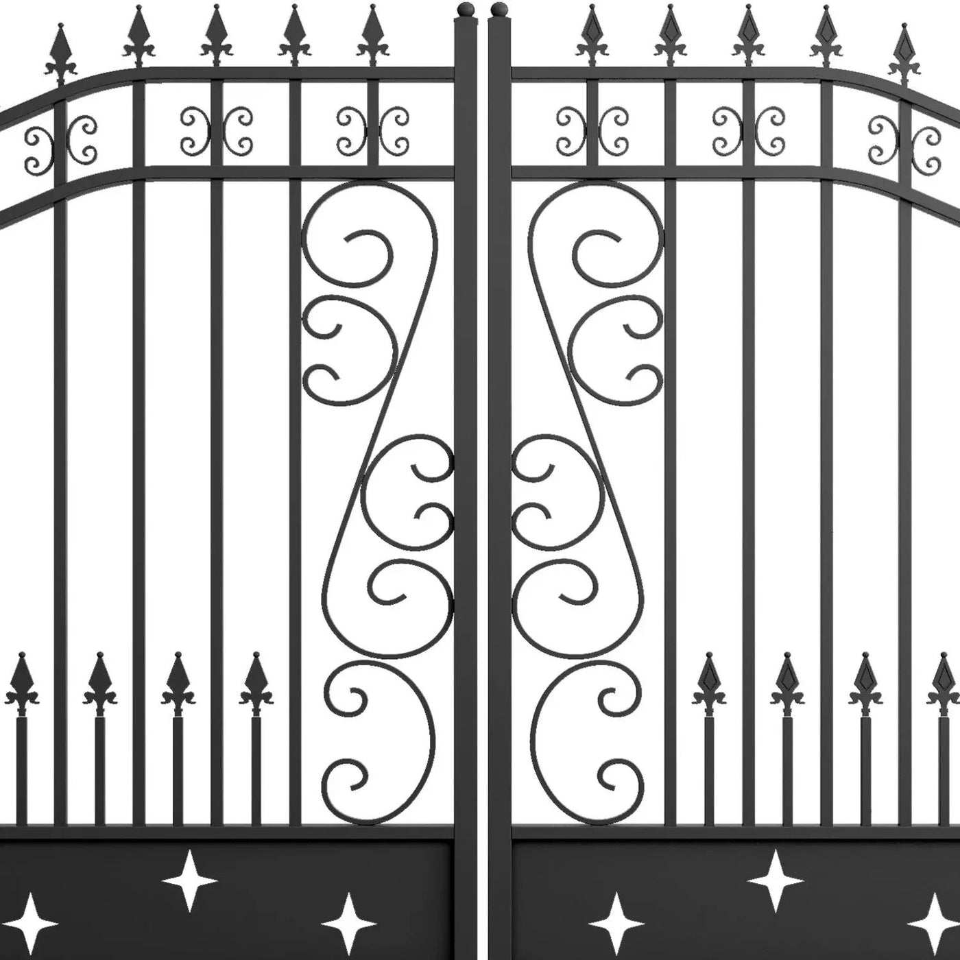16x8 ft Dual Swing Driveway Gate with Star Pattern by Chery Industrial