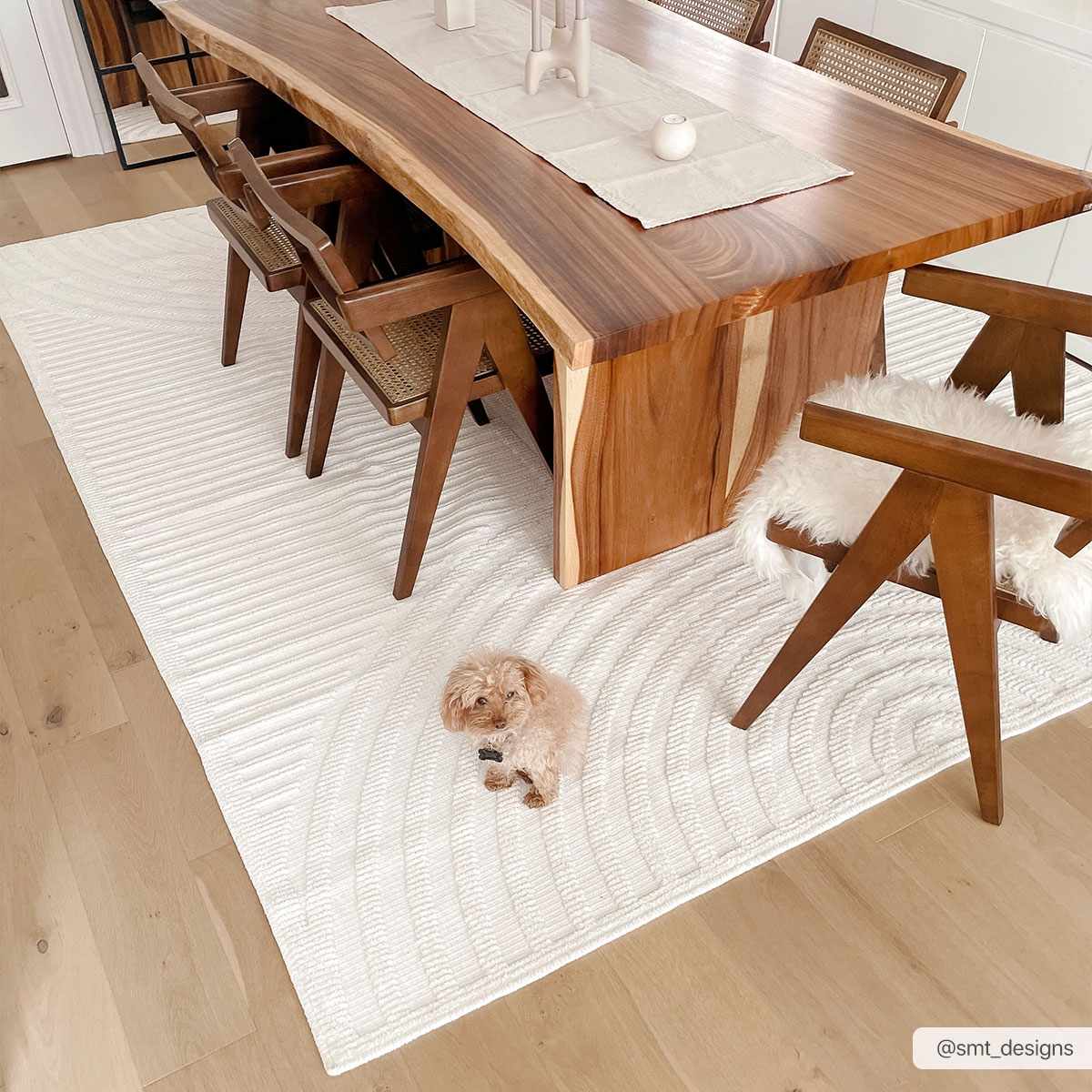 Deron White Washable 3D Rug by Boutique Rugs