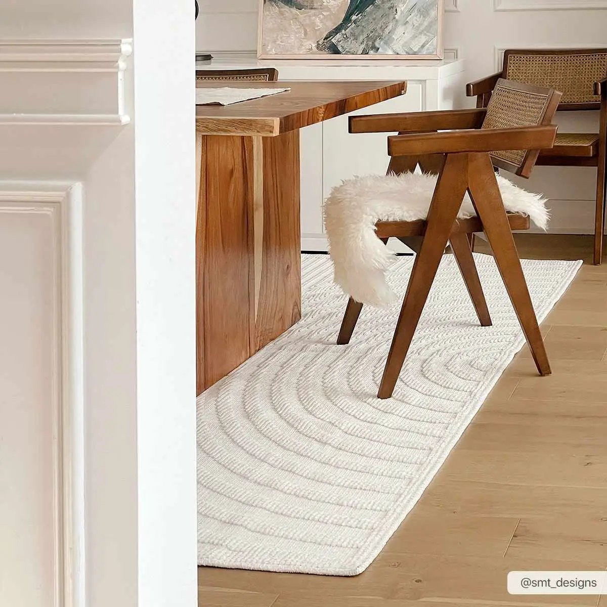 Deron White Washable 3D Rug by Boutique Rugs